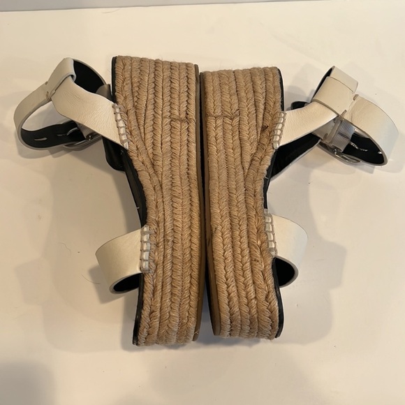 Rag & Bone Ansley Buckle Espadrille Wedge in Antique White SZ 38.5 - Picture 5 of 7